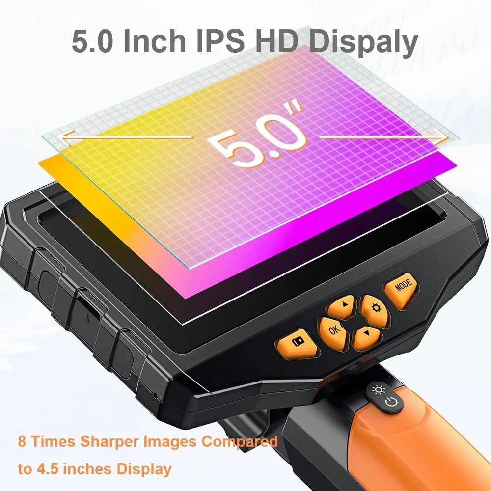 TESLONG NTS300 1m Wire 3.9mm Lens HD Waterproof Endoscope 5.0-inch Screen Inspection Borescope - 3