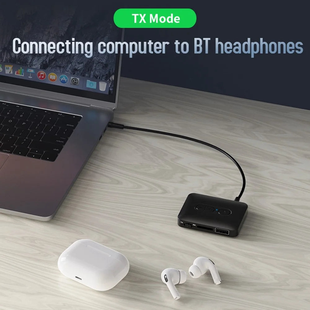 B58 Bluetooth-compatible 5.4 Transmitter Receiver MP3 AUX Adapter for TV / Computer - 2