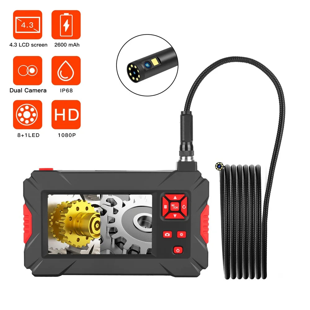 P30 5m Snake Endoscope Camera with Light 8mm Dual Lens IP68 Waterproof Inspection Camera for Car - 2
