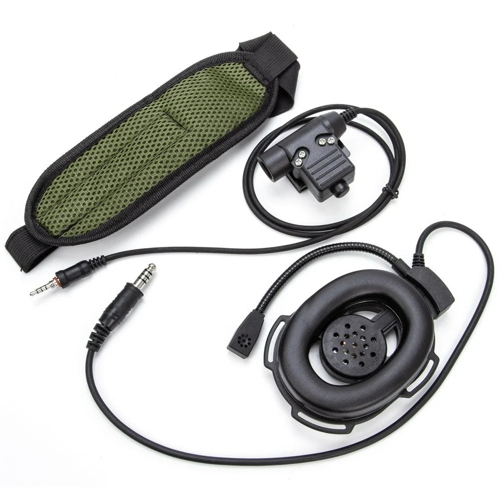 For Yaesu Vertex VX-6R / VX-7R / VX-120 / VX-127 HD01 Two Way Radio 7.1mm Headset Walkie Talkie Headphone with U94 PTT Adapter - Black - 2