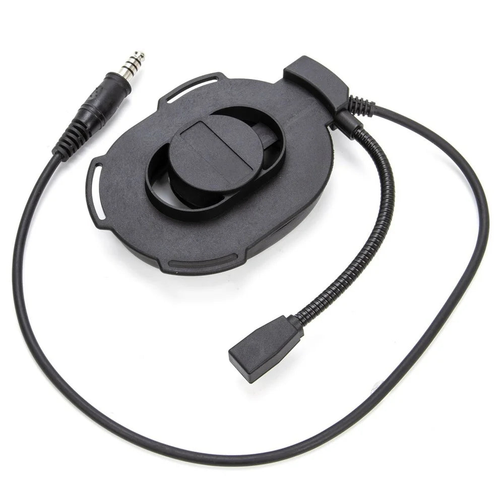 For Motorola Xir P8268 / XiR P8260 / APX-8000 / APX-7000 HD01 Walkie Talkie Headset 7.1mm Single Ear Headphone with U94 PTT Adapter - Black - 3