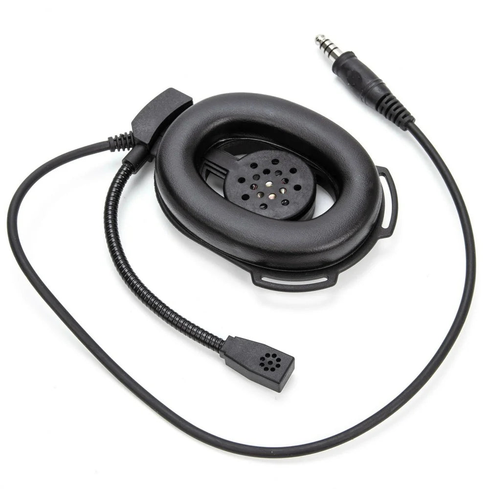 For Motorola Xir P8268 / XiR P8260 / APX-8000 / APX-7000 HD01 Walkie Talkie Headset 7.1mm Single Ear Headphone with U94 PTT Adapter - Black - 4
