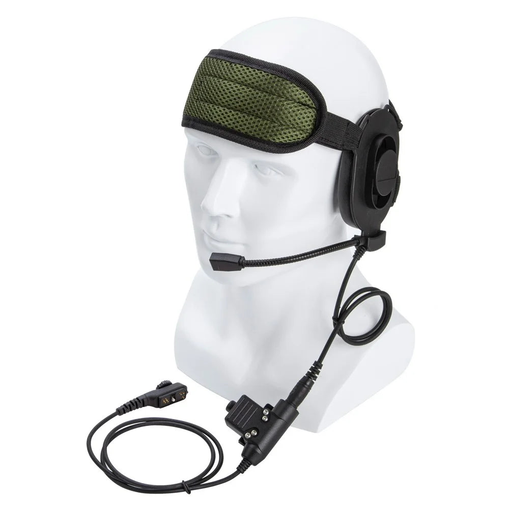 For Hytera PD785G / PD782G / PD780G / PD785 / PD782 / PD780 HD01 Walkie Talkie 7.1mm Headset with U94 PTT Adapter - Black - 1