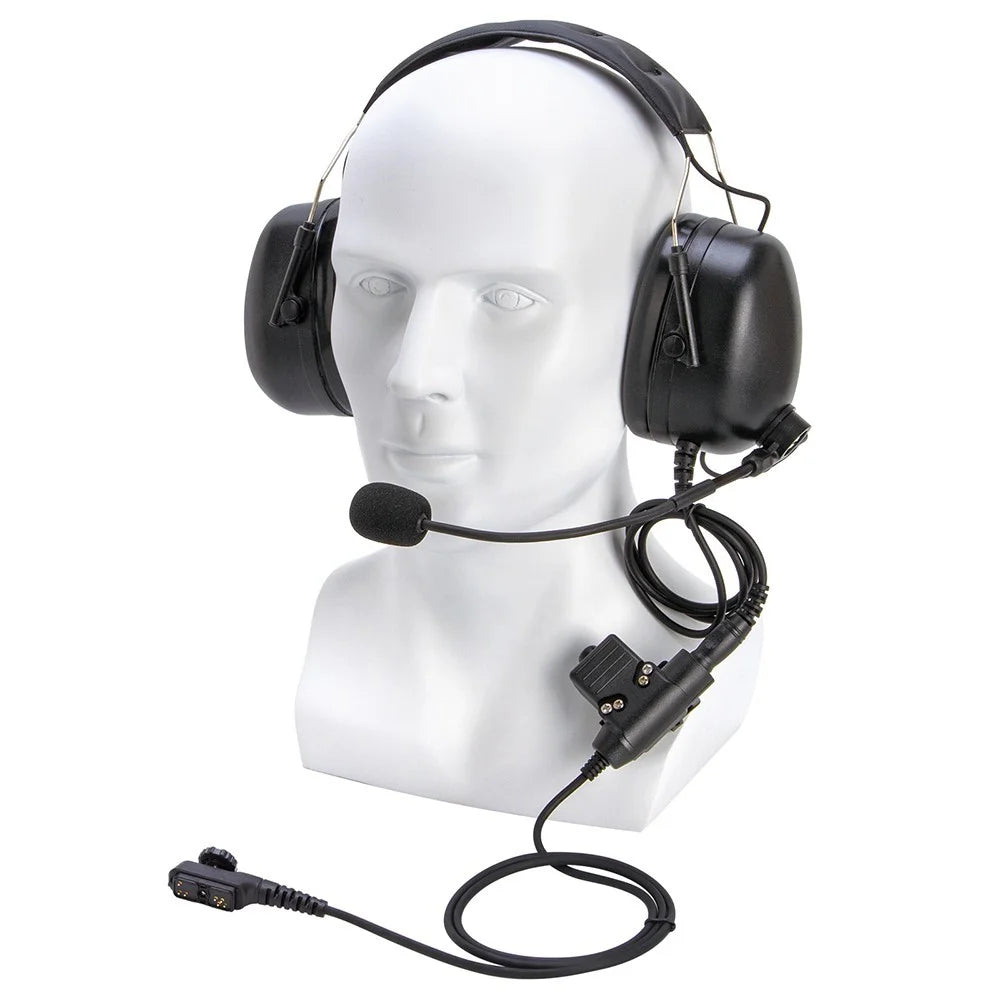 For Hytera PD708 / PD752 / PD752G / PD780 / PD780G Aviation Pilot Headphone Two Way Radio Headset with U94 PTT Adapter - 1