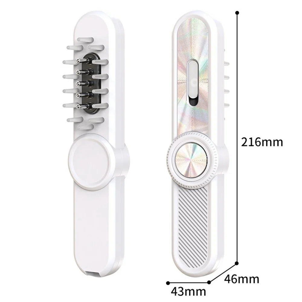 Red / Blue Light Hair Care Massager Comb with Liquid Guide, Vibration, CE Certified - White - 7