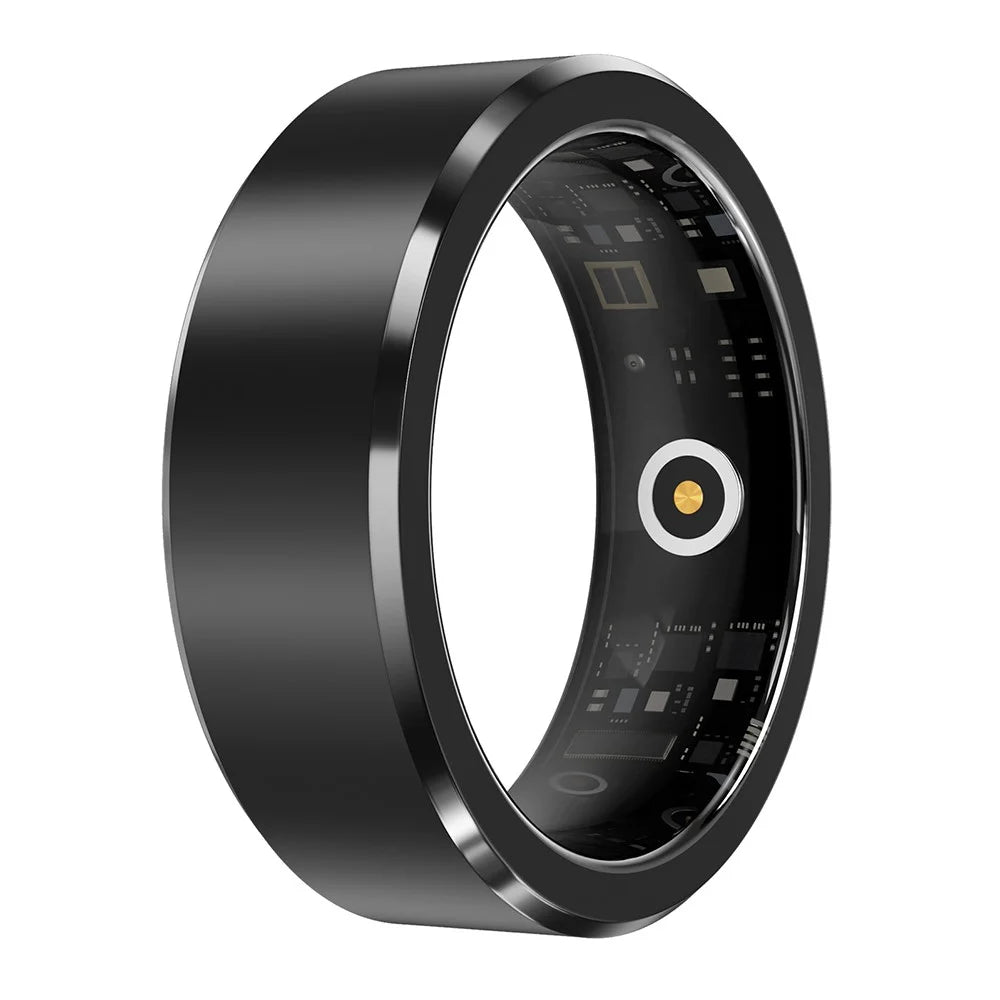 S1 Heart Rate Blood Oxygen Sleep Monitoring Ring Outdoor Sport Smart Finger Ring with Charging Case - Black / Size 8 - 1