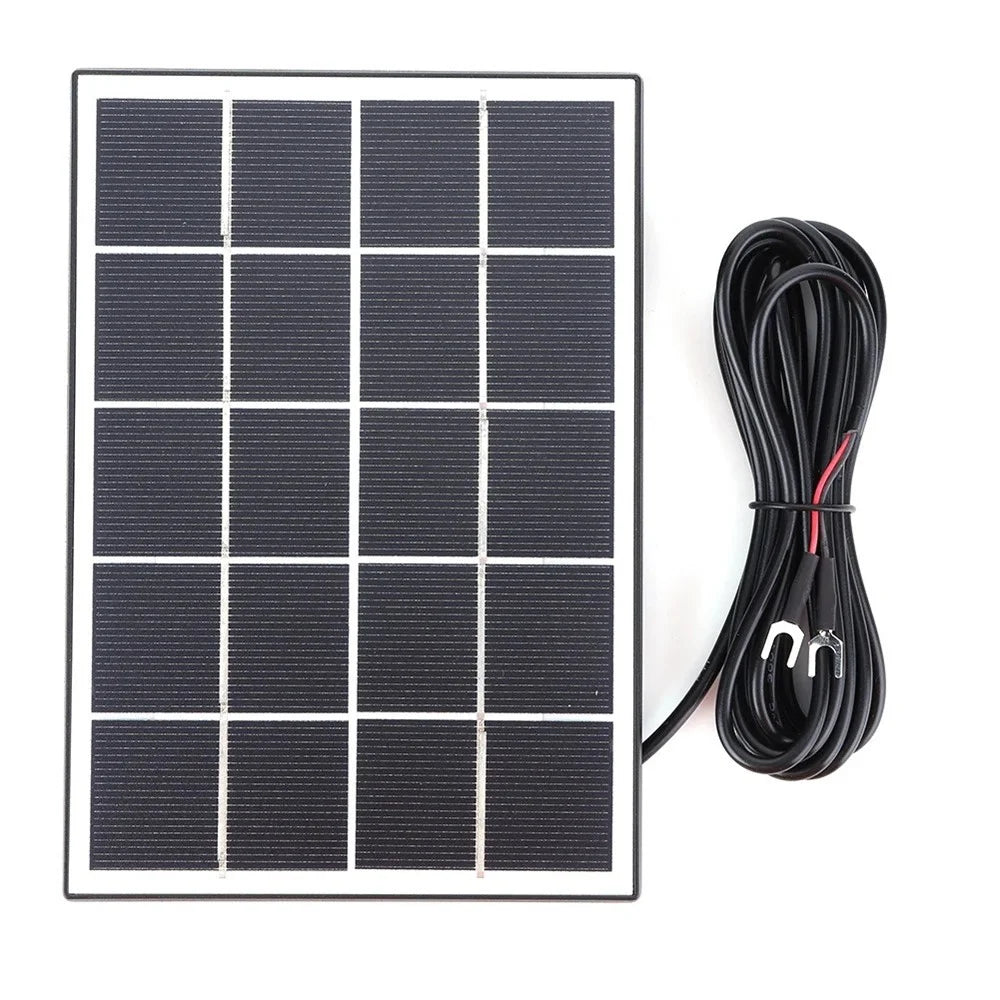3W Solar Panel for Ring Video Doorbell 4 / 3 / 3 Plus / 2 Surveillance Smart Doorbell Charger - Black - 6