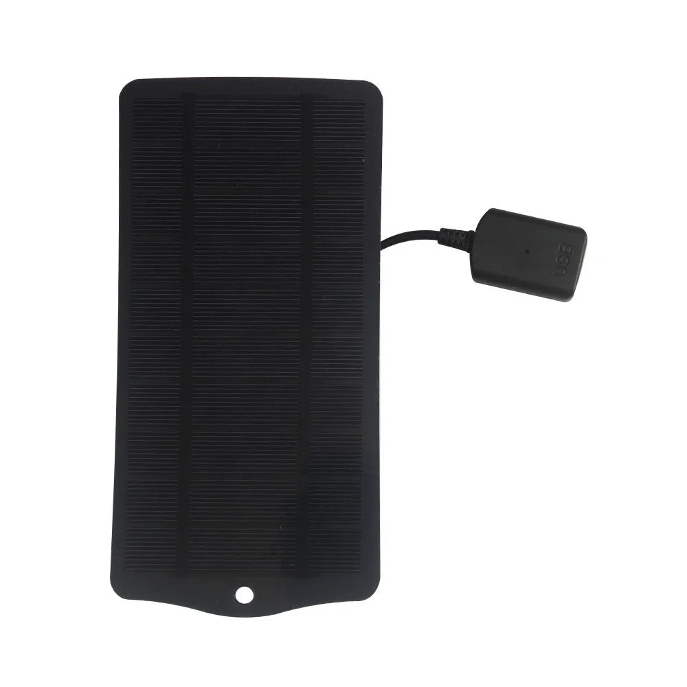 2.5W 5V Solar Panel Phone Fan Light Charger with USB Output Port - Black - 5