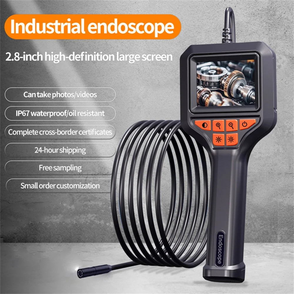 T33-AV 8mm Single Lens HD Handheld Endoscope with Screen Industrial Borescope - 5m Wire - 2