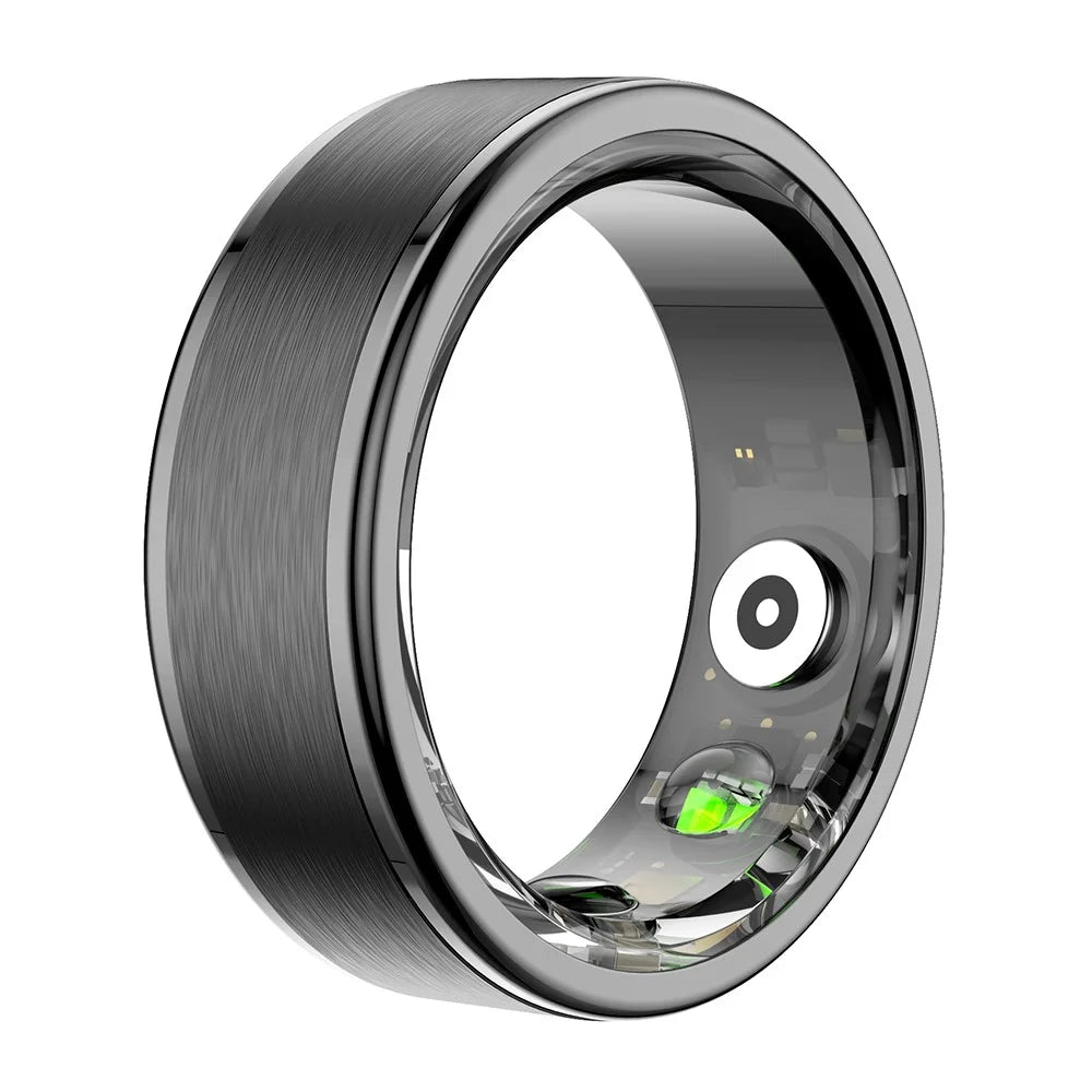 R03 Sleep Tracker Blood Oxygen Heart Rate Monitor Multifunction Smart Ring ( Magnetic Cable Charging ) - Black / Size 7 - 1
