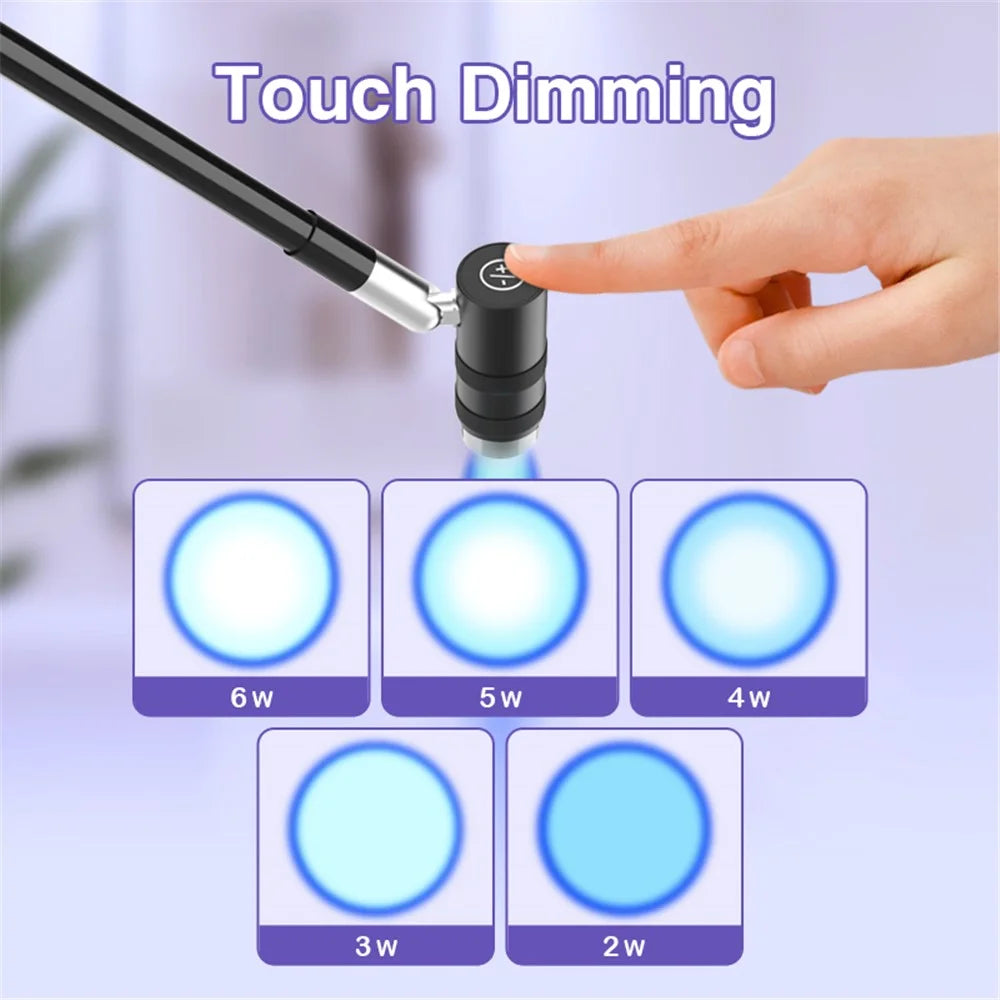 AL30 UV Lamp For Eyelash Extension / Nail Art 6W LED Light Curing Dryer with 360° Adjustable Gooseneck - Black - 3