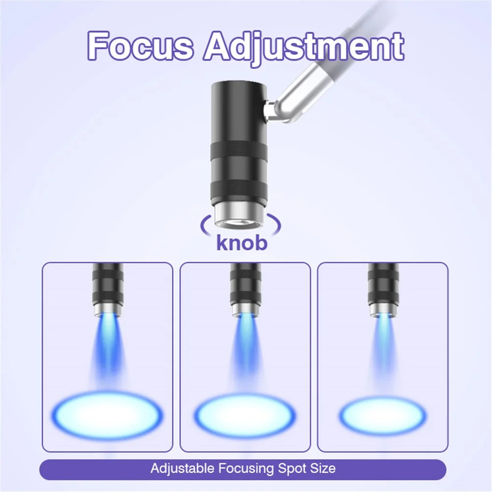 AL30 UV Lamp For Eyelash Extension / Nail Art 6W LED Light Curing Dryer with 360° Adjustable Gooseneck - Black - 4