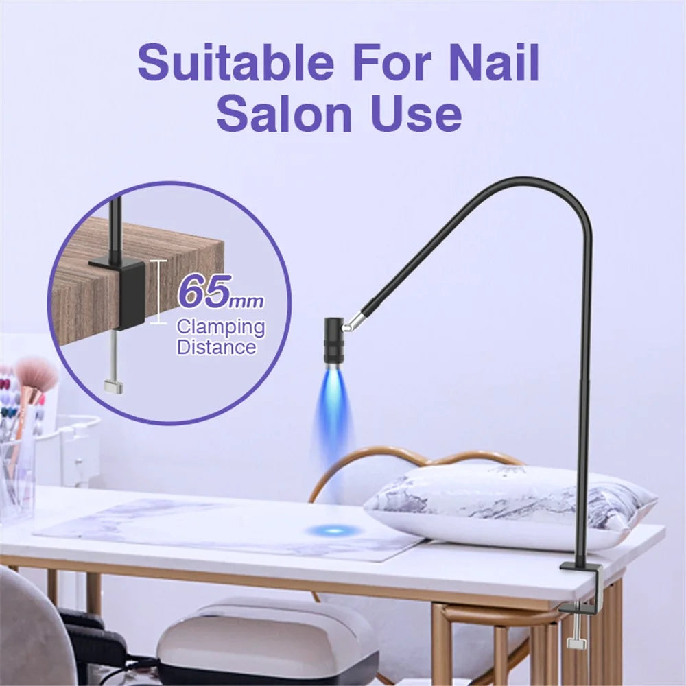 AL30 UV Lamp For Eyelash Extension / Nail Art 6W LED Light Curing Dryer with 360° Adjustable Gooseneck - Black - 7