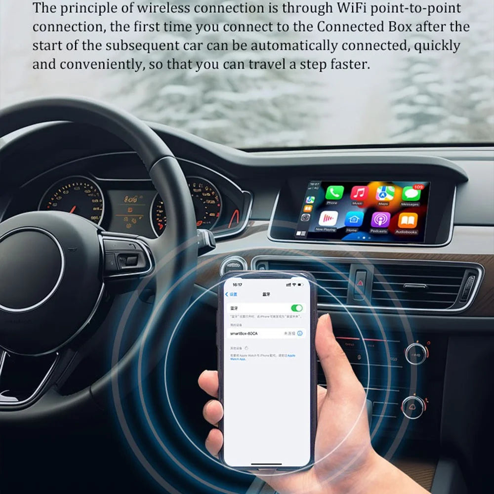 FL3 2 In 1 Wireless CarPlay Adapter Android Auto Converter Plug and Play Wired to Wireless CarPlay Box - 4