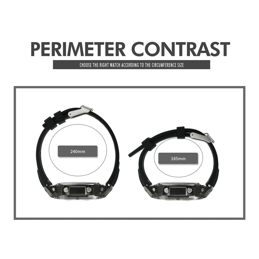 SKMEI 2411 Multifunction Electronic Watch Digital + Analog Display Transparent Case Luminous Wristwatch - White - 7