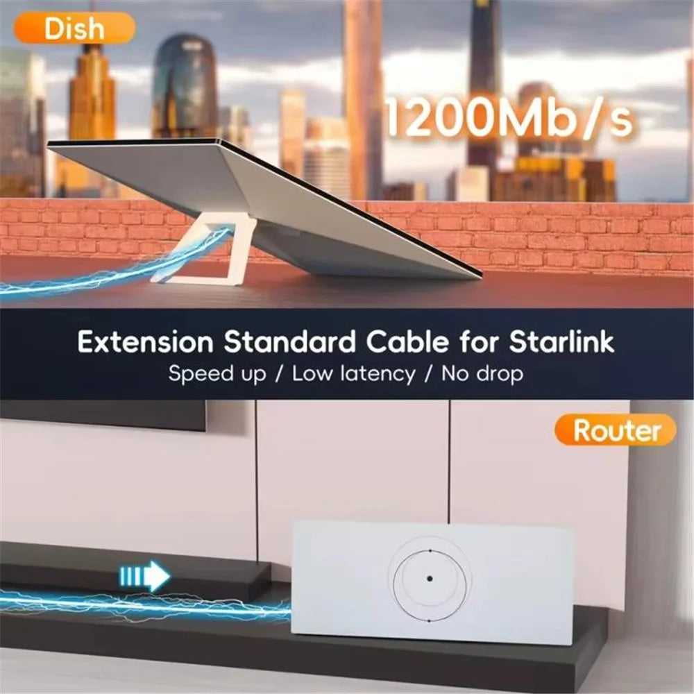 ONTEN SL301 Starlink Gen 3 Cable 30m 1000Mbps High-Speed Satellite Internet Extension Cable for Starlink V3 - 7