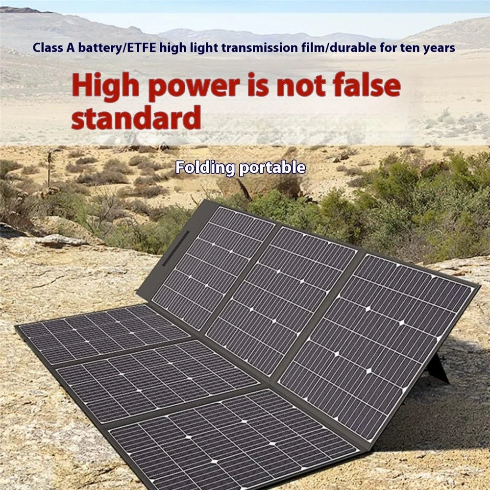 EYONGPV 500W Foldable Solar Panel Photovoltaic Monocrystalline Outdoor Power Charger for RV Camping Travel Emergency Use - Black - 4