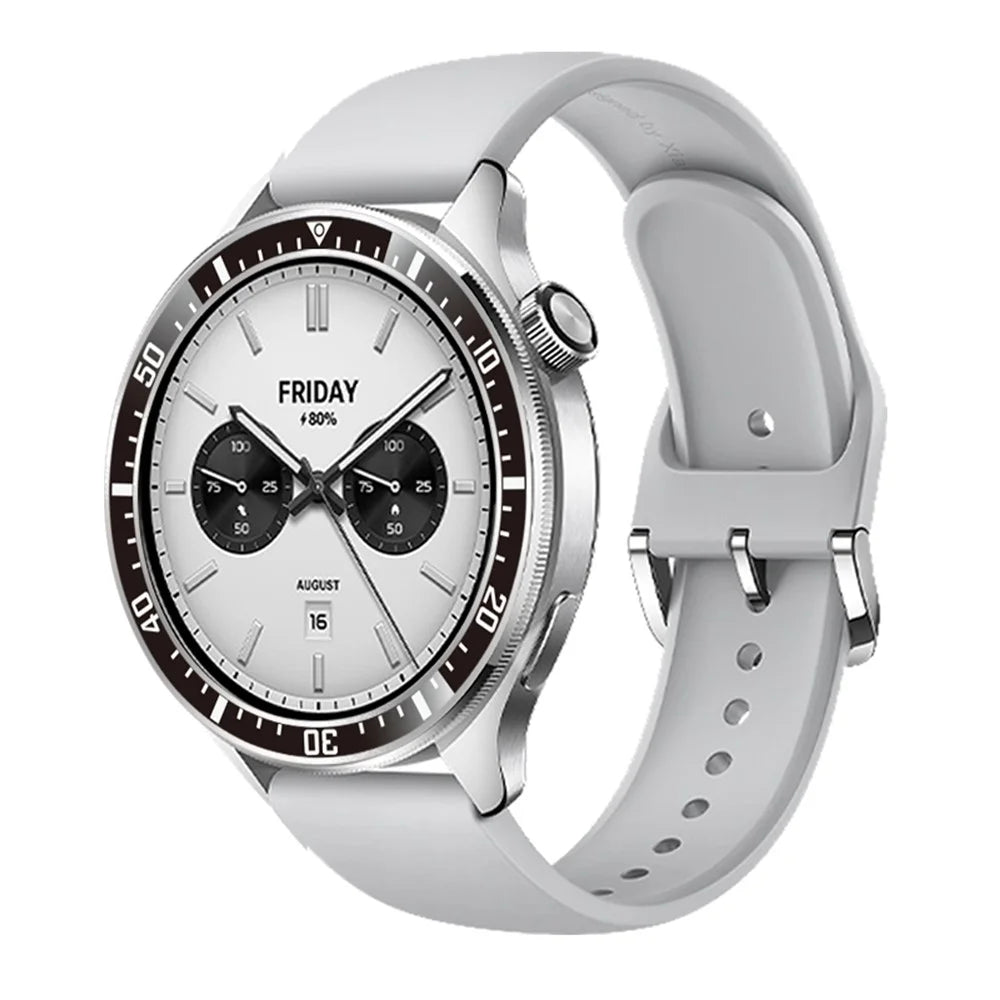 For Xiaomi Watch S4 / S3 Bezel Ring Anti Scratch Aluminum Alloy Adhesive Cover - Black / White Characters - 2
