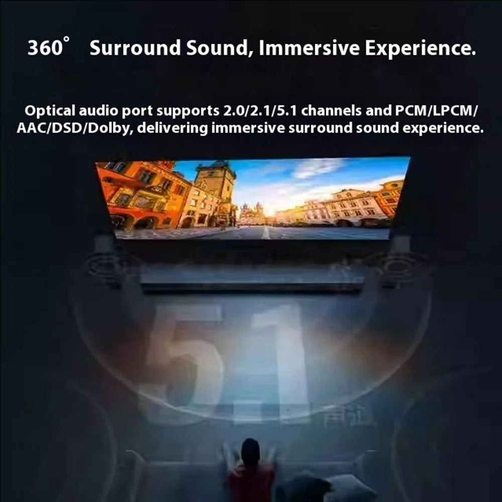 UGREEN 60649 4K HD Audio Extractor / Converter 5.1 Optical 3.5mm Output for Home Theater / Gaming - 5