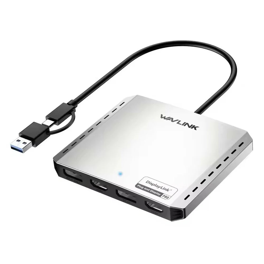 WAVLINK WL-UG7501DH-PD 2 DP + 2 HD Converter 4K / 8K Display Adapter with 85W Upstream Charging for Intel / M1 / M2 / M3 / M4 Mac and Windows - 1