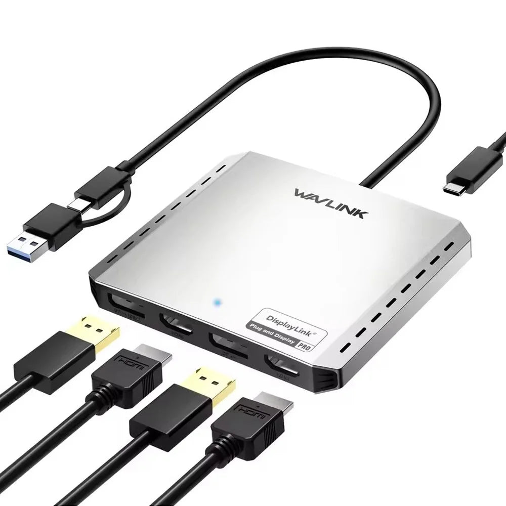 WAVLINK WL-UG7501DH-PD 2 DP + 2 HD Converter 4K / 8K Display Adapter with 85W Upstream Charging for Intel / M1 / M2 / M3 / M4 Mac and Windows - 2