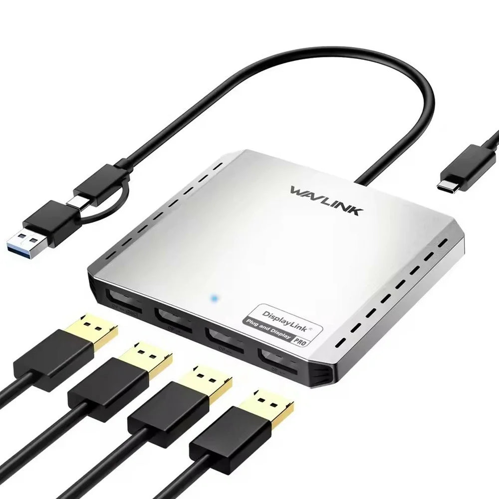 WAVLINK WL-UG7501D-PD 4 DP Converter 4K / 8K Display Adapter with 85W Upstream Charging for Intel / M1 / M2 / M3 / M4 Mac and Windows - 2
