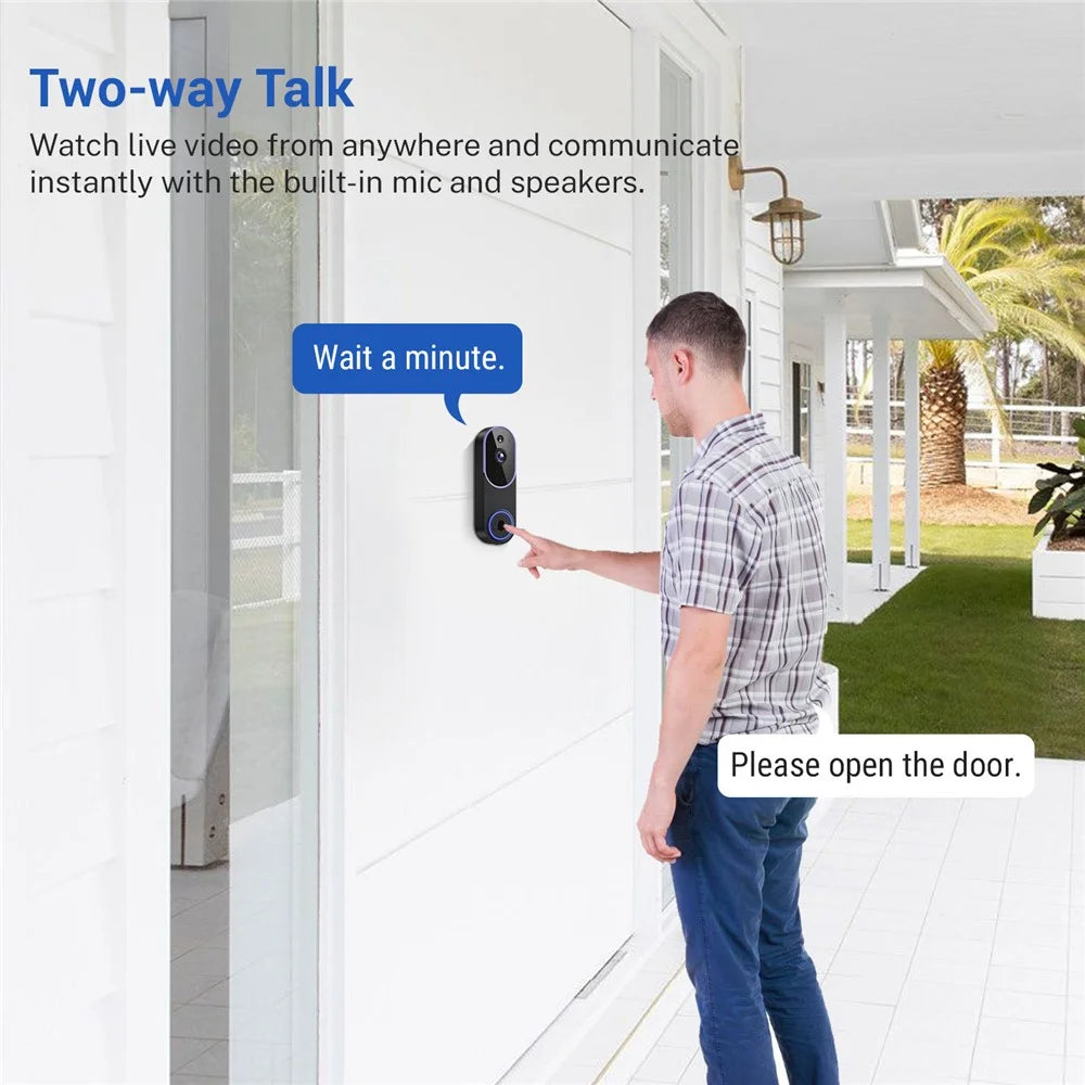 P52 Two Way Audio 2.4G WiFi Wireless Smart Video Doorbell 1080P HD Night Vision Motion Detection Door Bell - 4