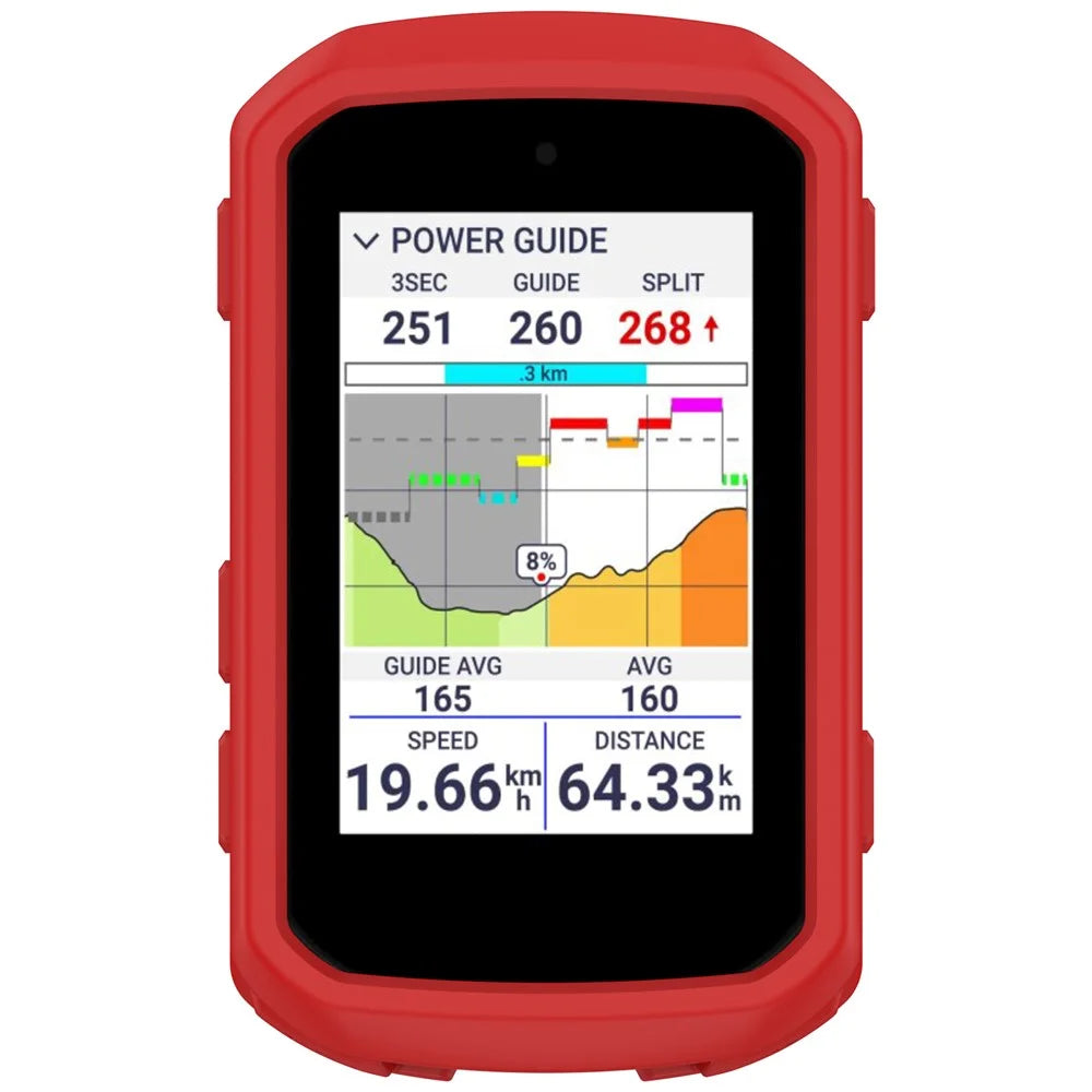 For Garmin Edge 850 / 550 Cycling Computer Silicone Case Shockproof Anti Scratch Protective Cover - Red - 2