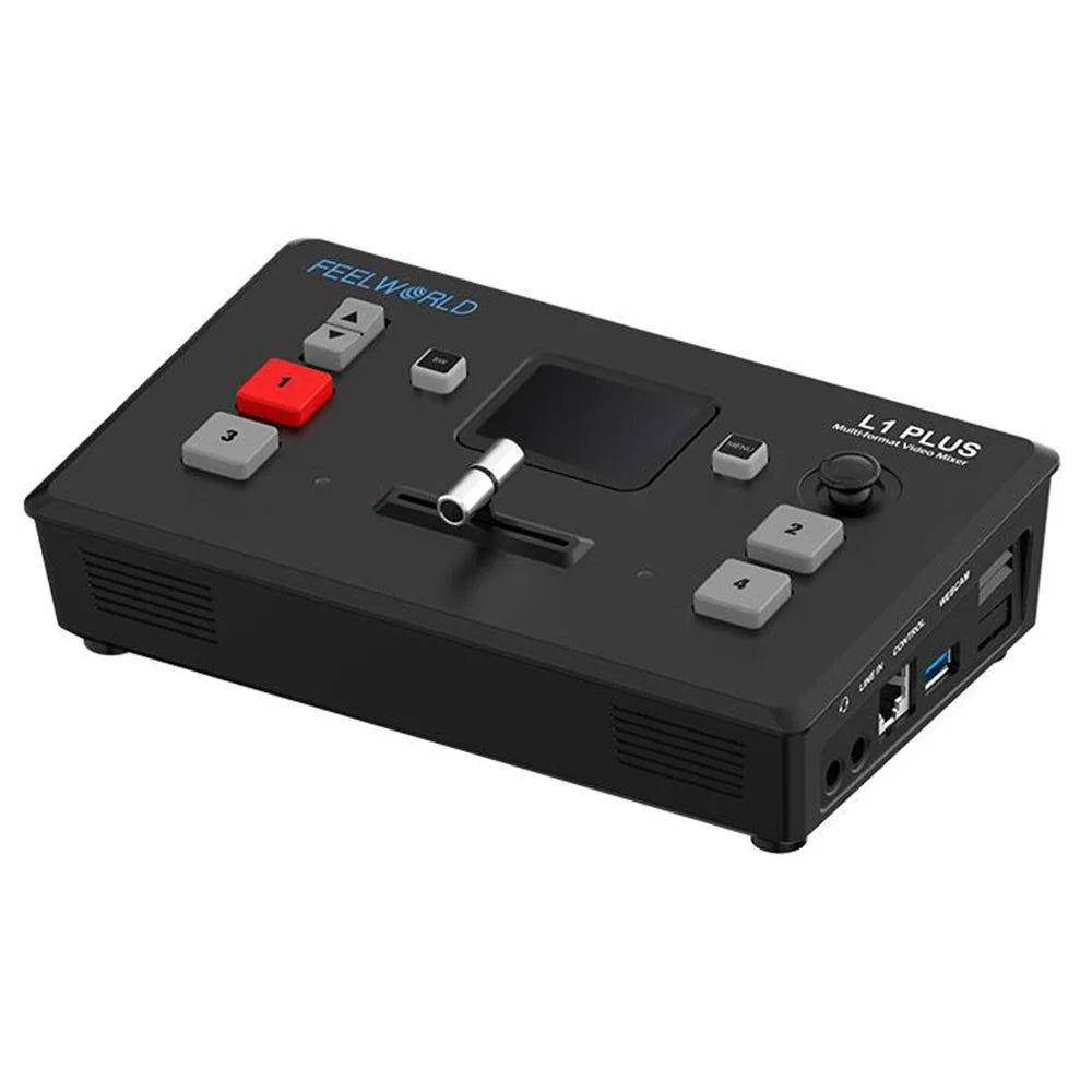 FEELWORLD L1 PLUS Video Switcher / PTZ Control / Chroma Key / Multi-Camera Live Production Mixer for Studio / Broadcasting - US Plug - 1