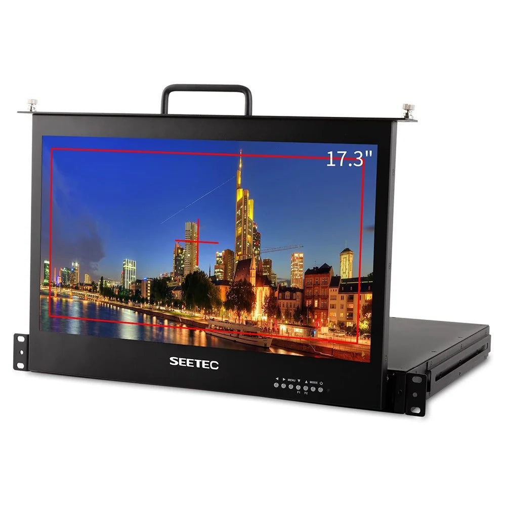 SEETEC SC173-HSD-56 17.3 Inch IPS Full HD Display Screen 1920x1080 1RU Drawer Rack Mount Monitor for Production / Broadcasting - US Plug - 3