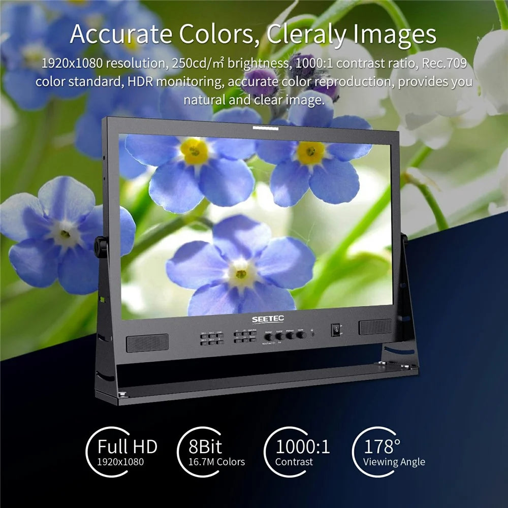 SEETEC ATEM215S 21.5 inch IPS FHD 1920x1080 Broadcast Multi-Viewer 3G-SDI / HD Studio Production Display - US Plug - 5