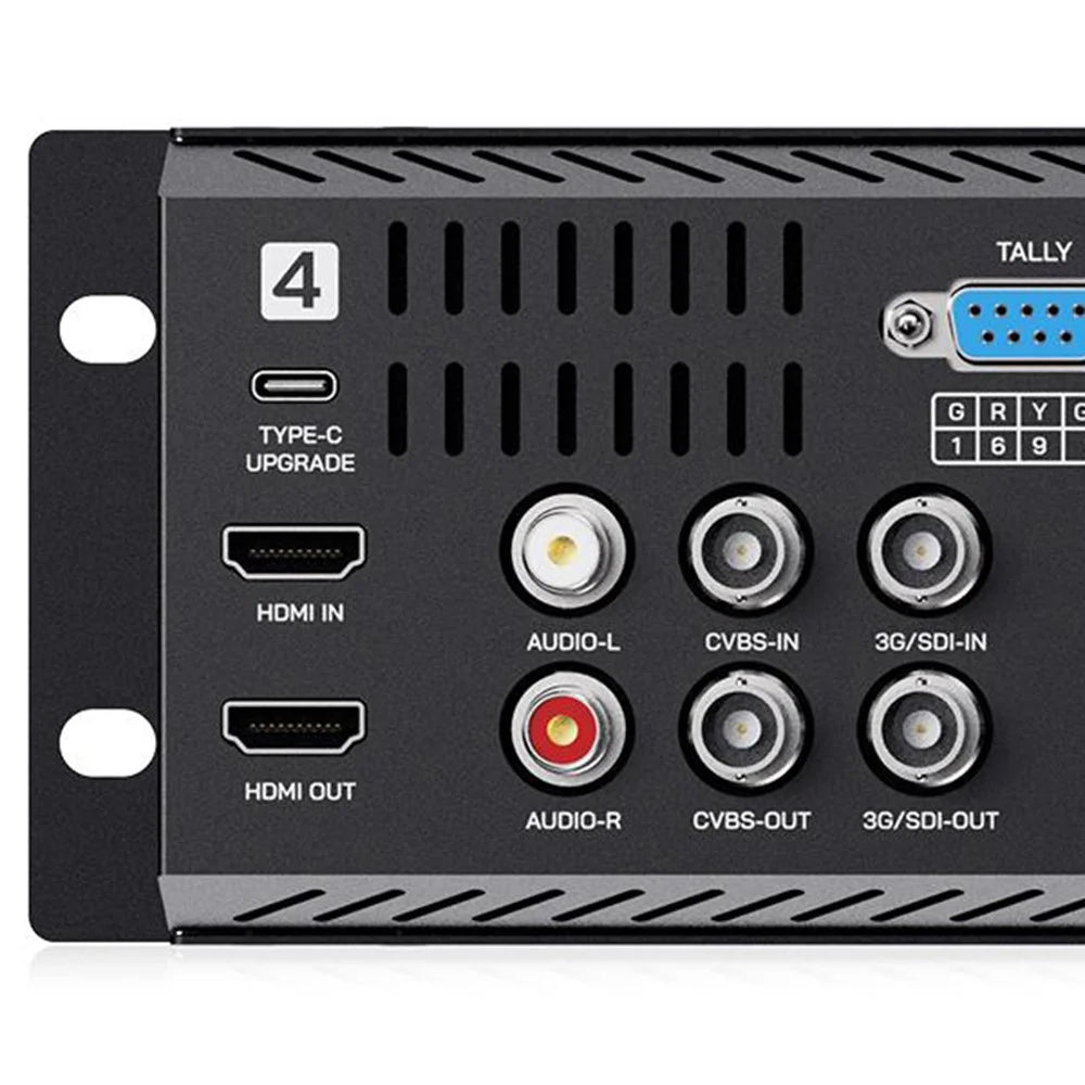 FEELWORLD Q41 4.5 inch 2RU Rack-Mount Broadcast Display 3G-SDI / 4K HD / AV Quad-Screen Broadcast Multi-Viewer - US Plug - 2