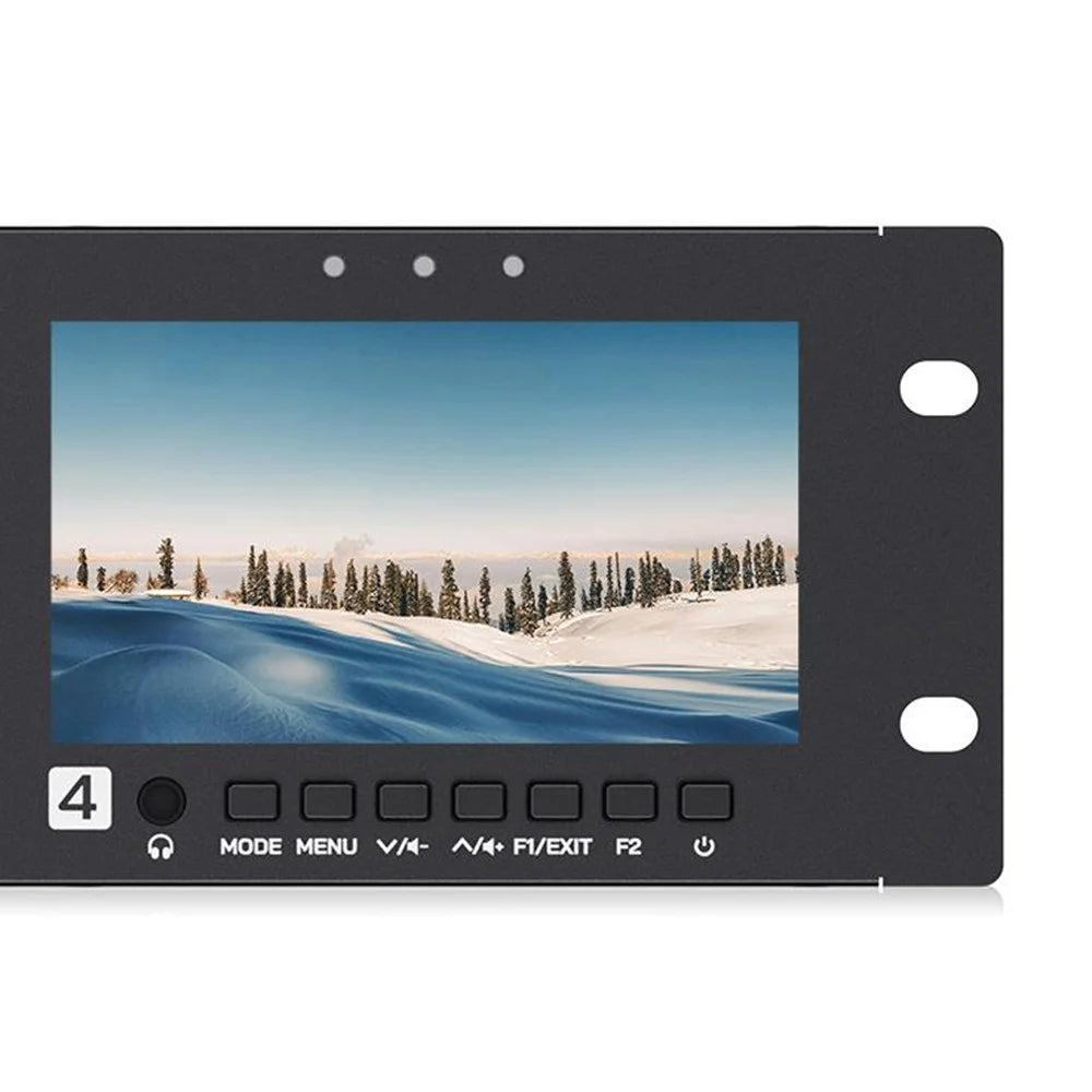 FEELWORLD Q41 4.5 inch 2RU Rack-Mount Broadcast Display 3G-SDI / 4K HD / AV Quad-Screen Broadcast Multi-Viewer - US Plug - 3