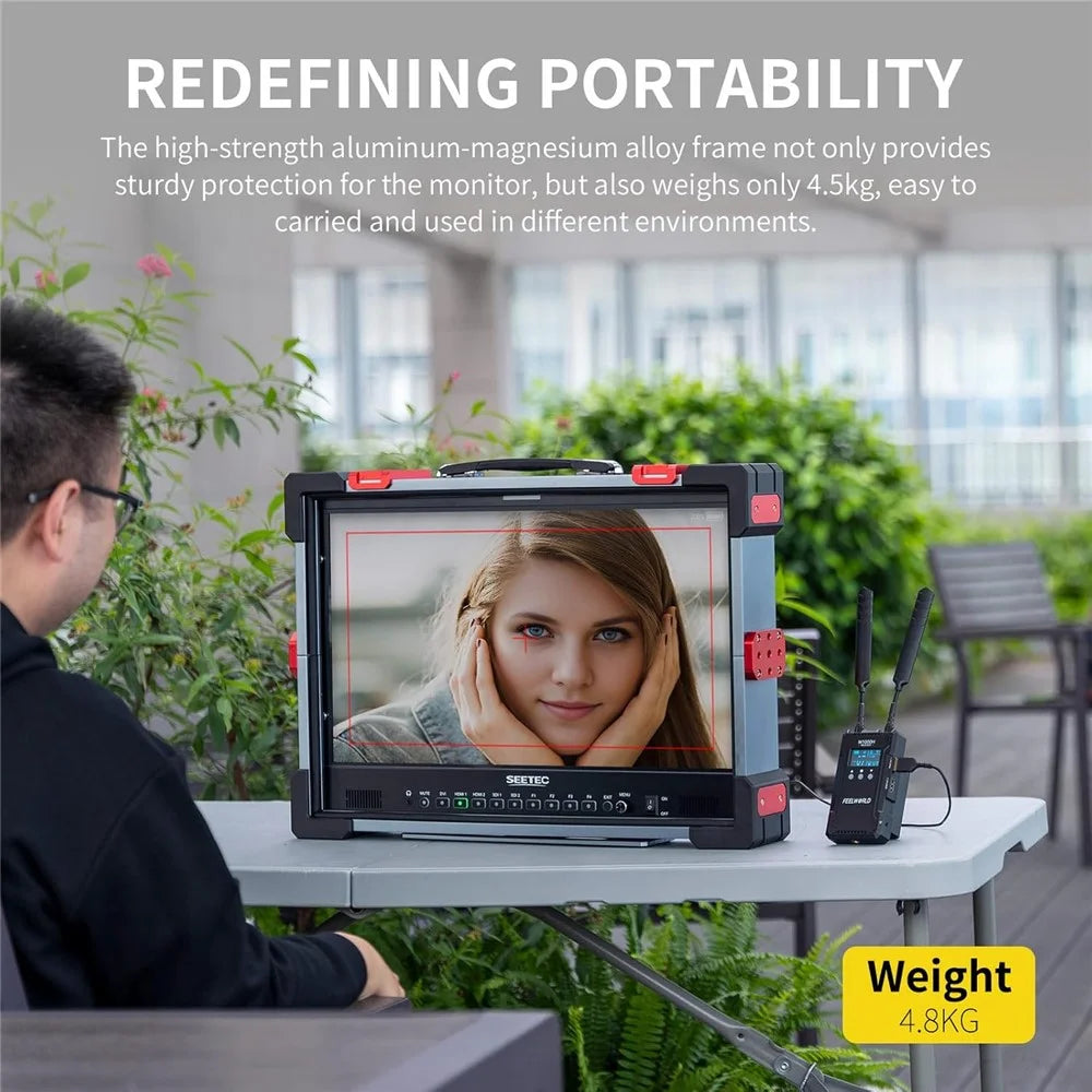 SEETEC P215 PRO-CO 21.5 inch 4K 60P Podcast Viewing Unit 1000 Nits High Brightness Broadcast Display HD In / Out - US Plug - 7