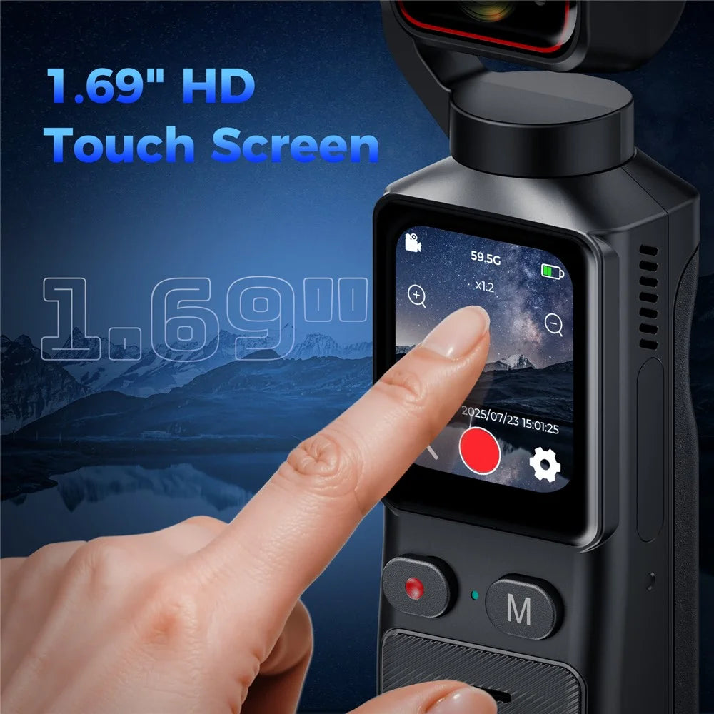 L19 4K Action Camera Anti-Shake VLOG Pocket Camera with 1.69 inch Touch Screen and Wi-Fi Connectivity for Cycling - 6