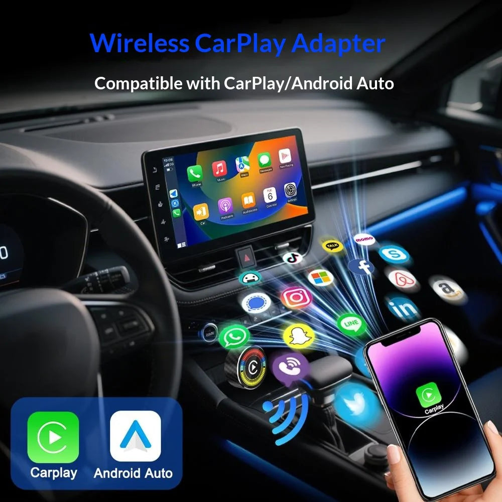 M47 2 in 1 AI Box Wireless Car Adapter for Car Play / Android Auto Upgrade Wired to Wireless Converter - 4