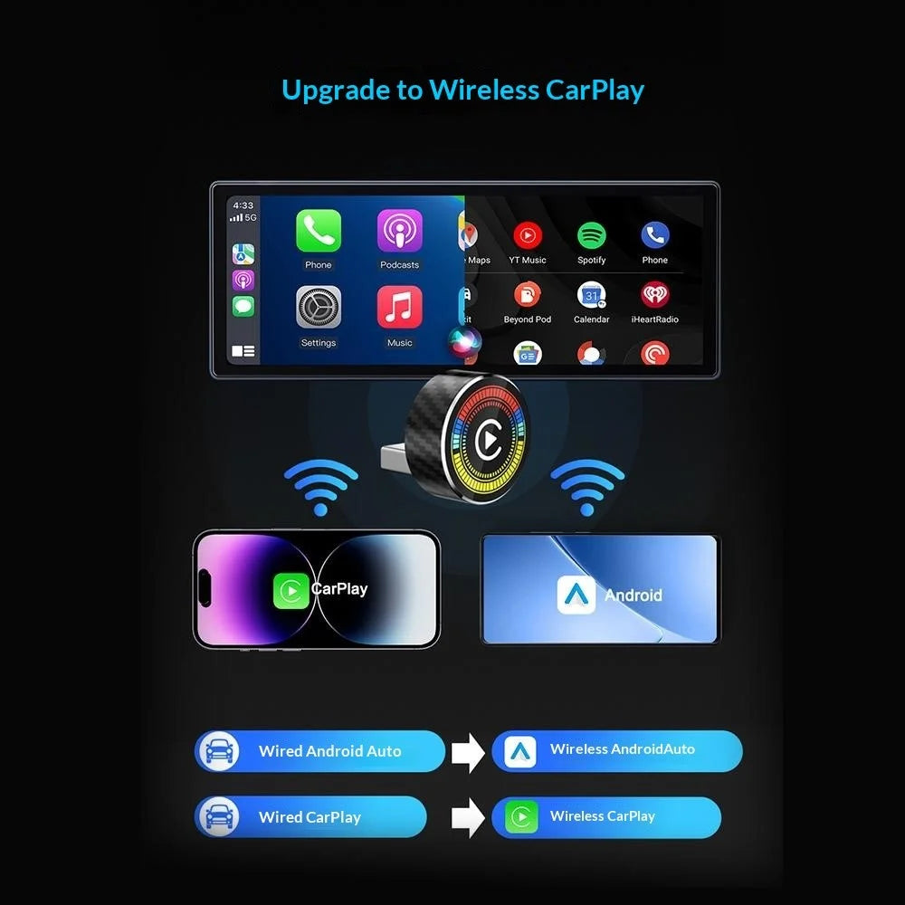 M47 2 in 1 AI Box Wireless Car Adapter for Car Play / Android Auto Upgrade Wired to Wireless Converter - 5