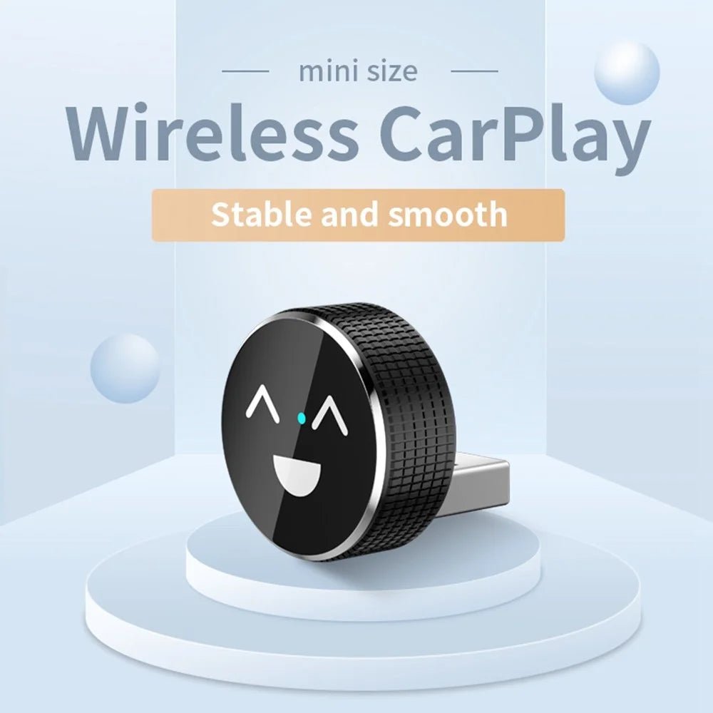 M49 2 in 1 Ai Box Smile Pattern Wireless Car Adapter for Car Play / Android Auto Wired to Wireless Converter - 3