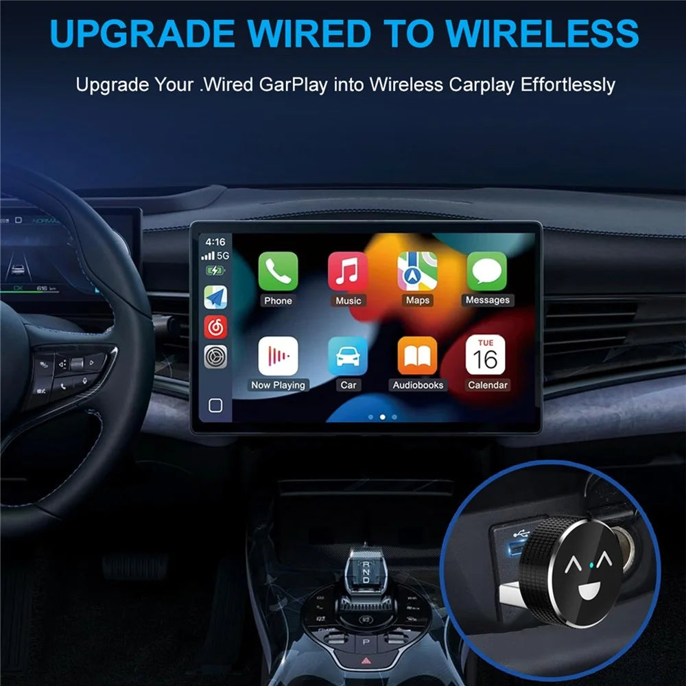 M49 2 in 1 Ai Box Smile Pattern Wireless Car Adapter for Car Play / Android Auto Wired to Wireless Converter - 4