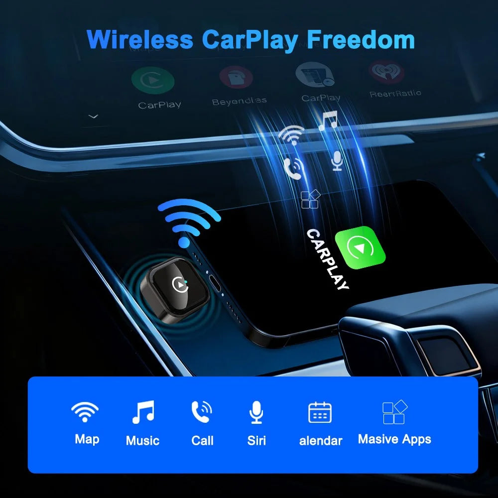 M62 2 in 1 AI Box Wireless Car Play Adapter for Built-in Car Play / Android Auto Wired to Wireless Converter - Black - 4