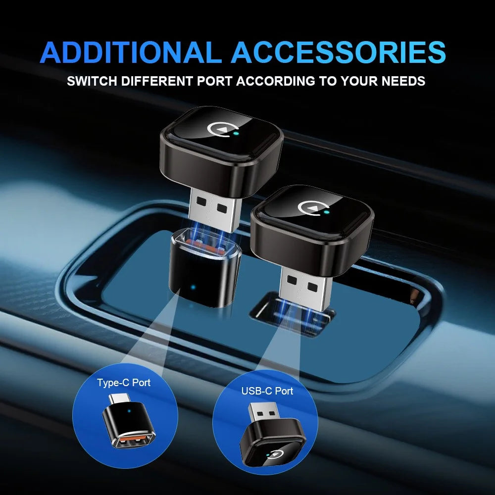 M62 2 in 1 AI Box Wireless Car Play Adapter for Built-in Car Play / Android Auto Wired to Wireless Converter - Black - 5