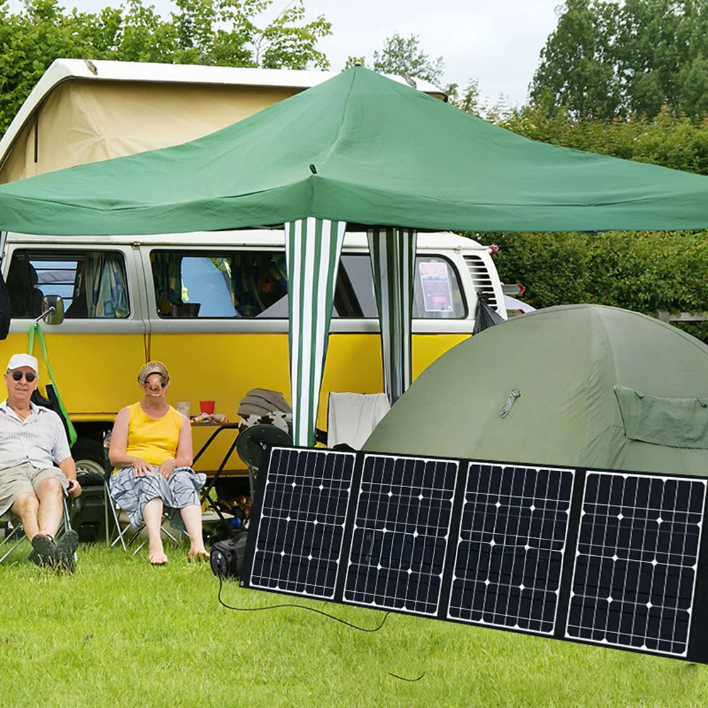 170W High Power 4-Fold Portable Solar Panel Outdoor Foldable Solar Charger with Stand - Monocrystalline Silicon Solar Cell/101668 - 4