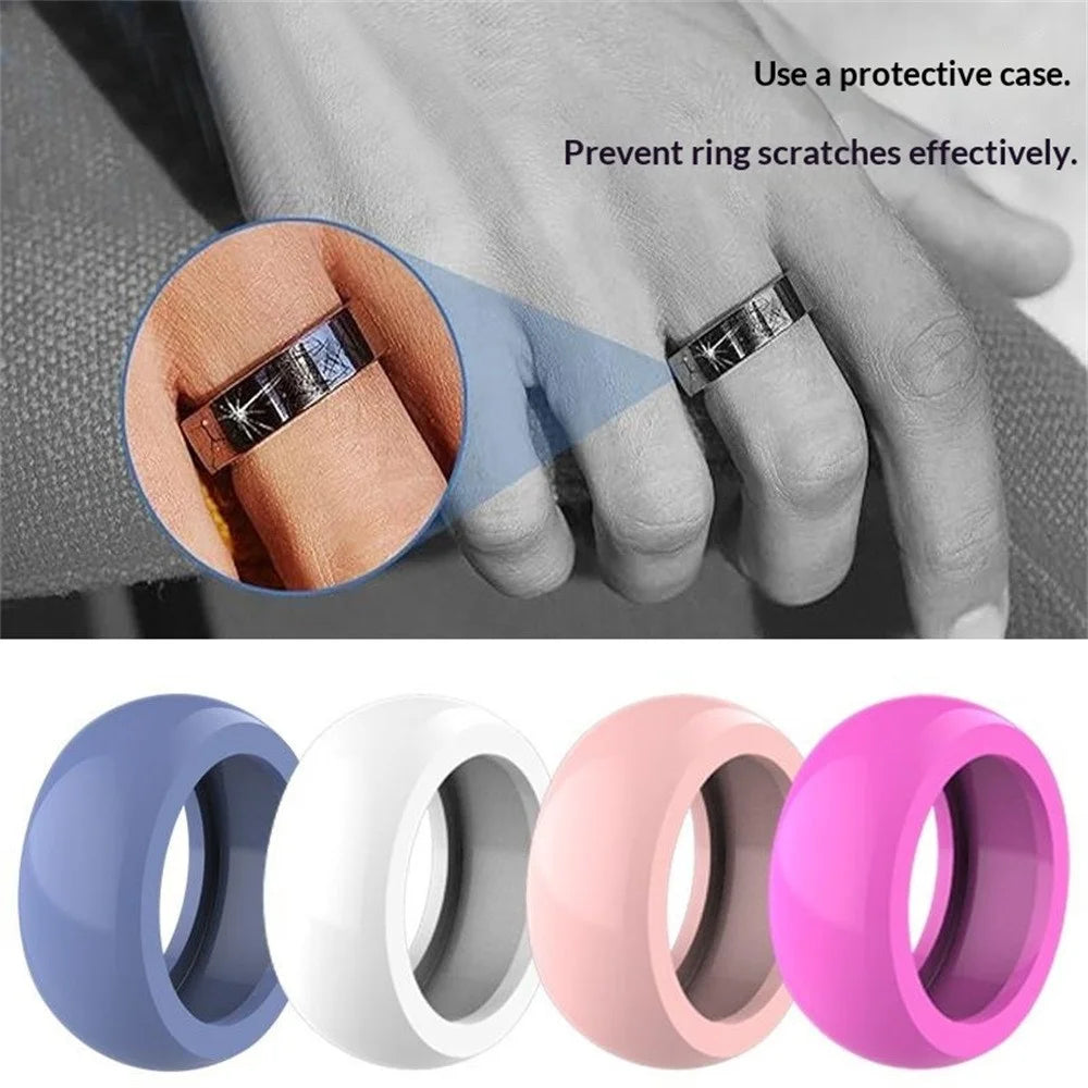 Size L Ring Silicone Cover for Ultrahuman Ring AIR Protective Case, Fit Ring Sizes 11 / 12 / 13 / 14 - Black - 5
