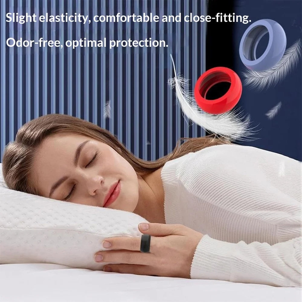 Size L Ring Silicone Cover for Ultrahuman Ring AIR Protective Case, Fit Ring Sizes 11 / 12 / 13 / 14 - Black - 6