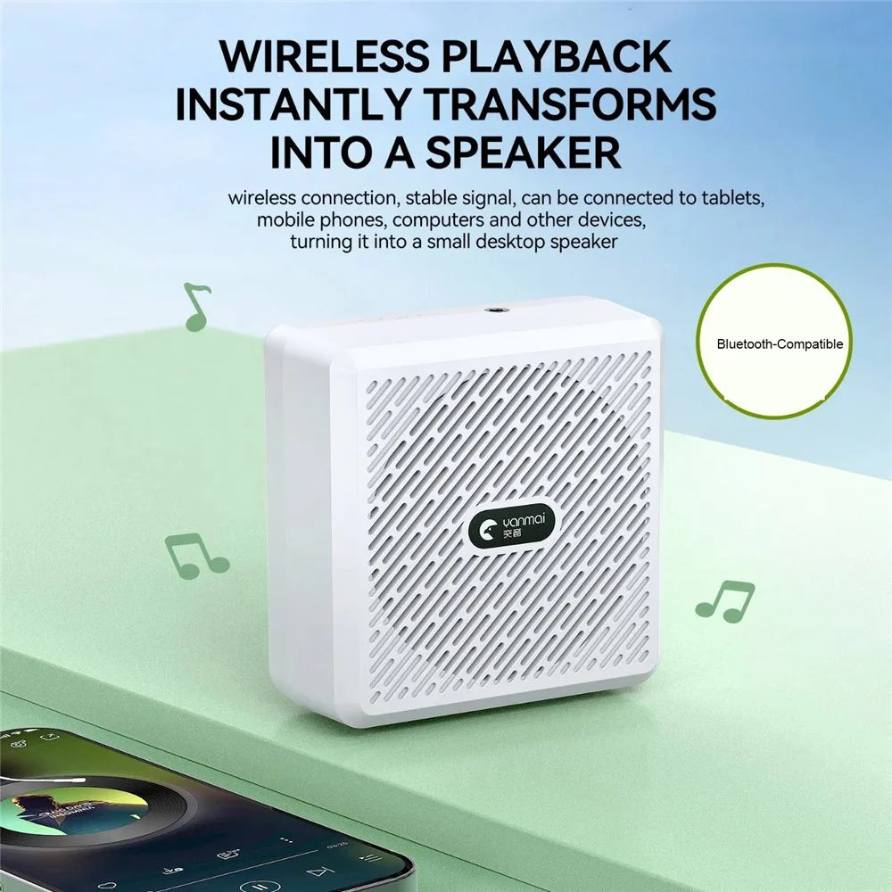 YANMAI K5 2.4G Wireless Bluetooth-compatible Voice Amplifier with Lapel Microphone for Teaching / Training - White - 4