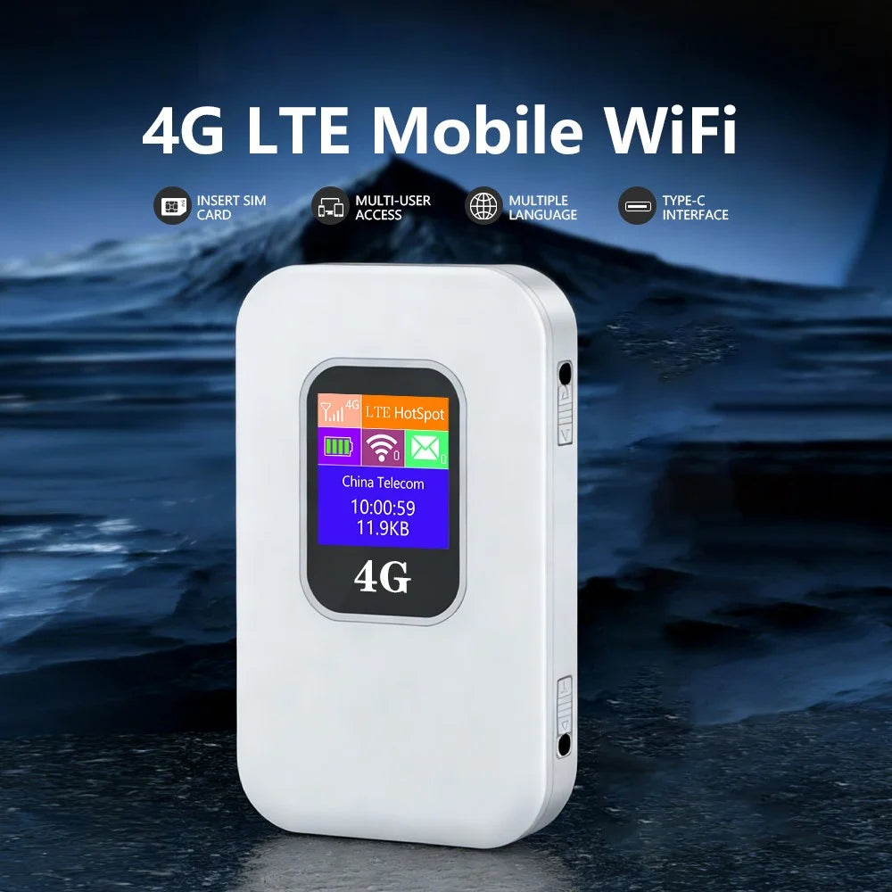 M1-E 4G LTE Mobile WiFi Router with CRC9 Port Smart OLED Display WiFi 6 300Mbps Portable Hotspot, Eurasian Version (without Antenna) - White - 2