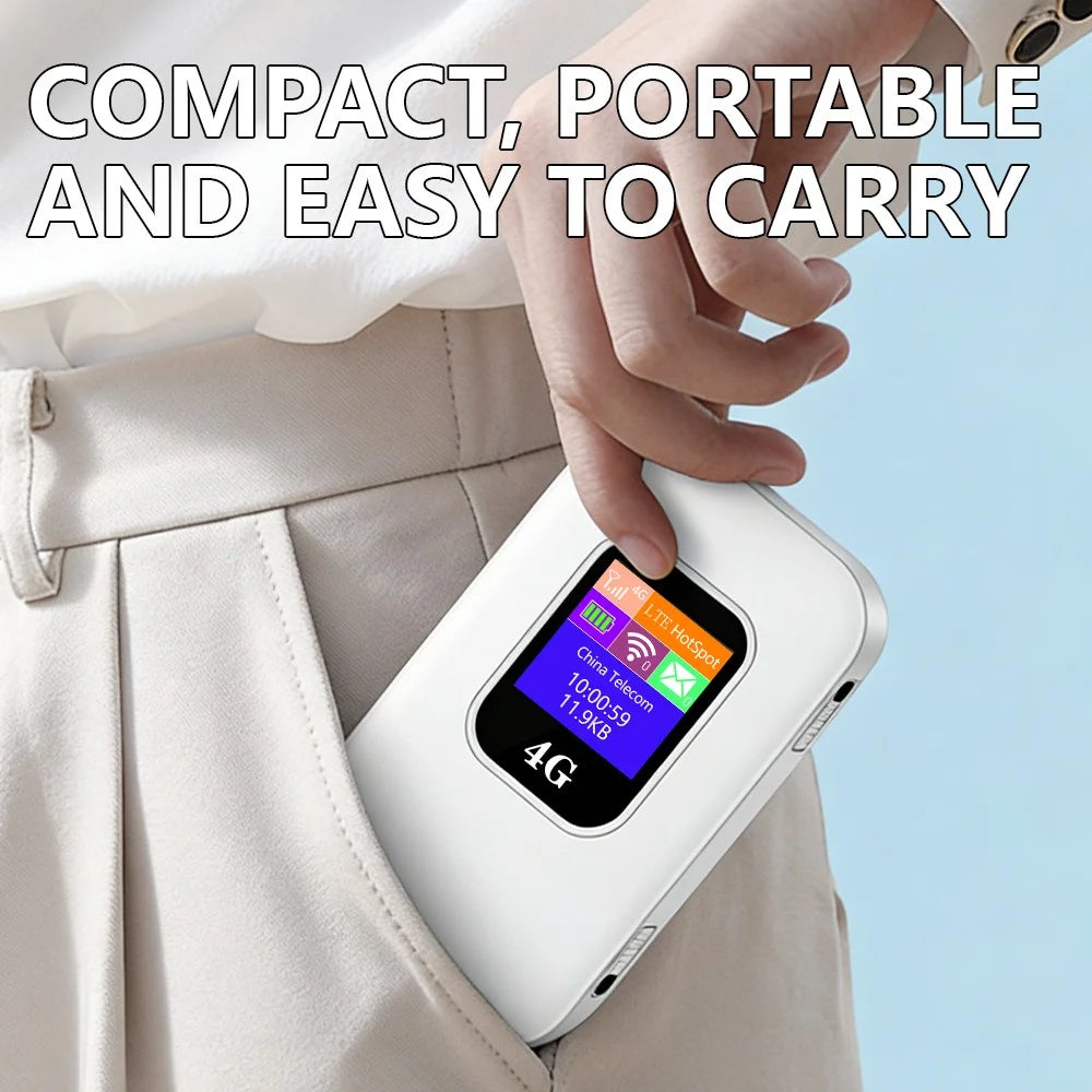 M1-E 4G LTE Mobile WiFi Router with CRC9 Port Smart OLED Display WiFi 6 300Mbps Portable Hotspot, Eurasian Version (without Antenna) - White - 5
