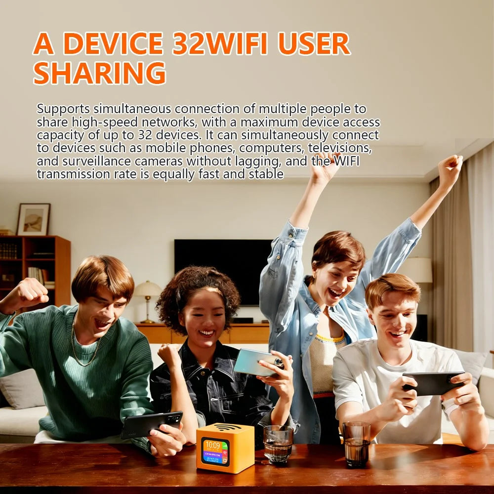 Q51-E 4G LTE WiFi 6 Router with 3000mAh Battery Color Display CPE Wireless Modem with SIM Card Slot and RJ45 Port - EU Plug - 5