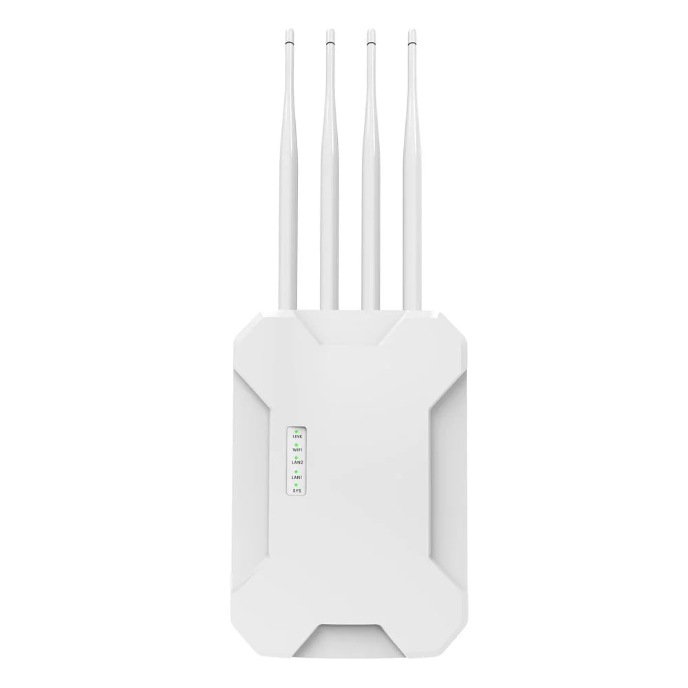 HW1800S Waterproof Outdoor Wireless Access Point 1800Mbps WiFi 6 Dual Band Gigabit Router - White / US Plug - 1