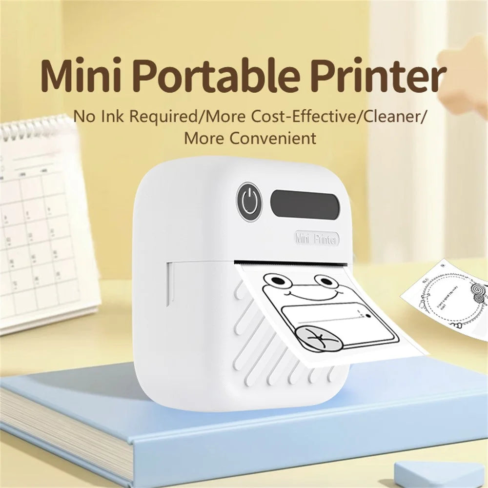 A36 Mini Thermal Printer 200 DPI Portable Bluetooth-compatible Label Printer for Office Study (APP: AumiLabel) - Green - 3
